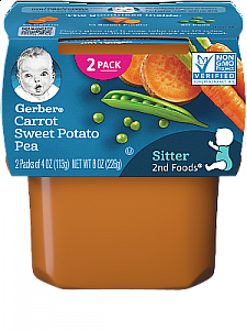 Gerber Carrot Sweet Potato Peas 8(2x4oz)