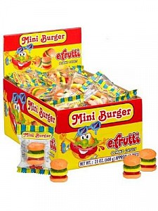 E.Frutti Mini Burger Gummi Candy 60ct