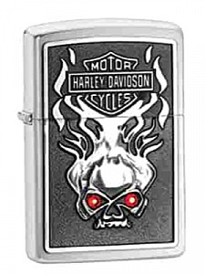 Harley Davidson Skull Red Crystal Zippo Lighter